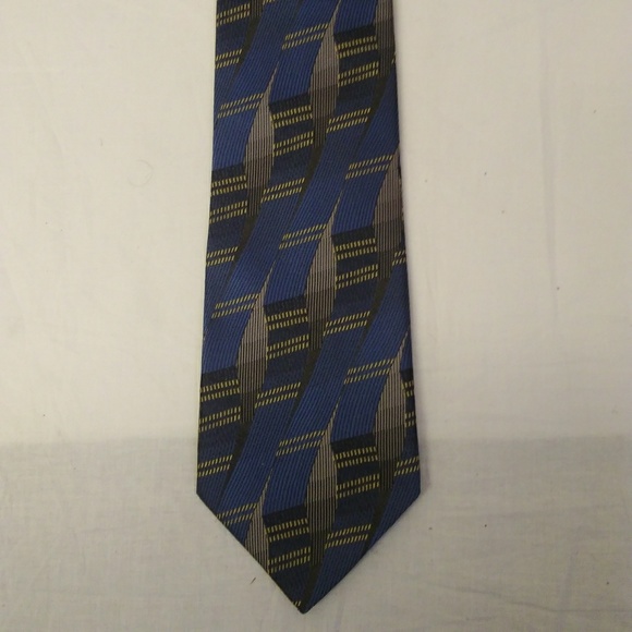 Phillipe Ertu Tie Silk Blue Black Gold - Picture 2 of 4